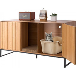 Vevor Ξύλινo Σπιτάκι Γάτας με Ντουλάπι 120x45x66.5cm Καφέ