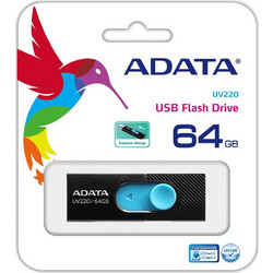 Adata UV220 64GB USB Stick 2.0 με USB-A Μαύρο