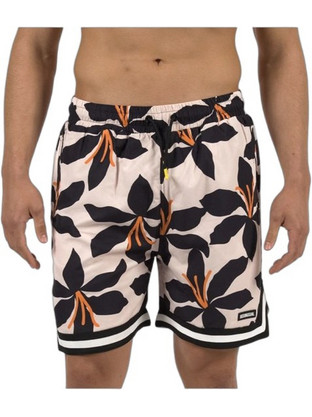 Bee Unusual Dark Lilly Ανδρικό Μαγιό Βερμούδα Floral Μπεζ BS-263216