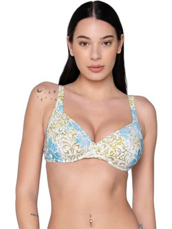 Luna Serenity Bikini Top με Ενίσχυση Γαλάζιο Μπεζ 94743