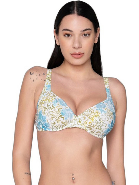 Luna Serenity Bikini Top με Ενίσχυση Γαλάζιο Μπεζ 94743