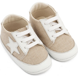 Babywalker Βαπτιστικά Sneakers Αγκαλιάς για Αγόρι Υφασμάτινα Μπεζ MI1135