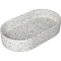 Karag LINUS Stracciatella CS-0010-E3 Επικαθήμενος Νιπτήρας Μπάνιου Οβάλ Πέτρινος 60x35x12cm