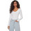 Tommy Hilfiger Γυναικείο Χειμερινό Top Ριπ Λευκό DW0DW17990-YBH