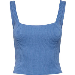 Only Tessi Γυναικείο Καλοκαιρινό Crop Top Πλεκτό Μπλε 15255669