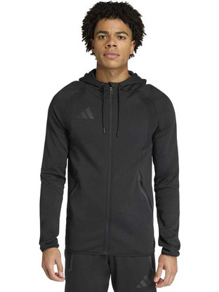 Adidas Ανδρική Ζακέτα Φούτερ με Κουκούλα και Φερμουάρ Μαύρη KF6075