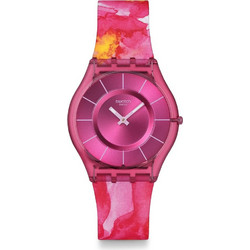 Swatch Paradise Petals Γυναικείο Ρολόι με Φούξια Καουτσούκ Λουράκι SS08P113