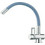 Macart Arwa Twinflex BP03008 Μπαταρία Κουζίνας Πάγκου Διπλής Παροχής Ανάμεικτη με Εύκαμπτο Ρουξούνι Γκρι