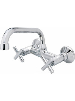 Interflex Classic 078023 Μπαταρία Κουζίνας Τοίχου Διπλής Παροχής Inox