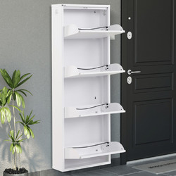 Stewe Home Παπουτσοθήκη Μεταλλική Λευκή M50xΠ15xΥ136cm STE-003002-V4880