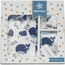 Bebe Stars Σετ Ρούχων για Νεογέννητο Αγόρι Whale Μπλε Λευκά 5τμχ
