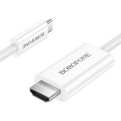 Borofone Καλώδιο HDMI Male to USB-C Male 1.8m White DH10