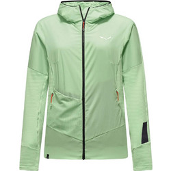 Salewa Γυναικεία Ζακέτα Fleece Μακριά με Κουκούλα και Φερμουάρ Πράσινη 29171-5A90