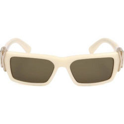 Lanvin LNV665S 103 Ανδρικά Γυαλιά Ηλίου Ορθογώνια Κοκάλινα Λευκά με Καφέ Φακό