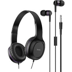 Hoco W24 Enlighten Ενσύρματα Ακουστικά On Ear Μαύρα