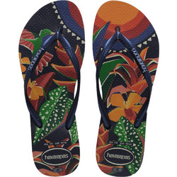 Havaianas Γυναικείες Σαγιονάρες Αντιολισθητικές Navy Μπλε Πορτοκαλί 4122111-4368