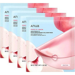 Anua Niacin Brightening Collagen Sheet Μάσκα Προσώπου για Ενυδάτωση 4τμχ