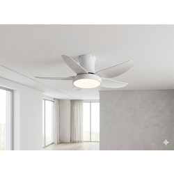Redled Como 30553 Ανεμιστήρας Οροφής 132cm 35W με Φως & Τηλεχειριστήριο Λευκός