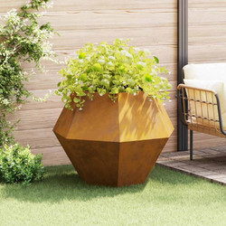 vidaXL Γλάστρα Εξωτερικού Χώρου Ατσάλινη Rusted 100x100x80cm 884036