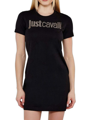 Just Cavalli Mini Καλοκαιρινό Καθημερινό Φόρεμα Μαύρο 78PAOE15CJ110