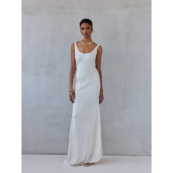 Mix & Match Emeline Maxi Καλοκαιρινό Φόρεμα για Γάμο / Βάπτιση Μεταξωτό Λευκό SS2626