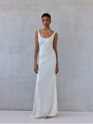 Mix & Match Emeline Maxi Καλοκαιρινό Φόρεμα για Γάμο / Βάπτιση Μεταξωτό Λευκό SS2626