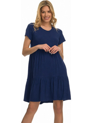 PNN Nightwear Mini Καλοκαιρινό Καθημερινό Φόρεμα Μεταξωτό Navy Μπλε 0263-0014-2
