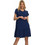 PNN Nightwear Mini Καλοκαιρινό Καθημερινό Φόρεμα Μεταξωτό Navy Μπλε 0263-0014-2