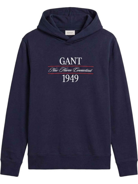 Gant Ανδρικό Φούτερ με Κουκούλα & Τσέπες Navy Μπλε 3G2067157-433