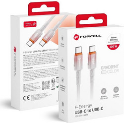 Forcell F-Energy C357 Braided USB-C to USB-C 100W 1m White 5903396395628