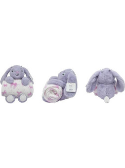 Dimcol Rabbit 17 Κουβέρτα Αγκαλιάς Fleece με Λούτρινο 75x90 Λιλά