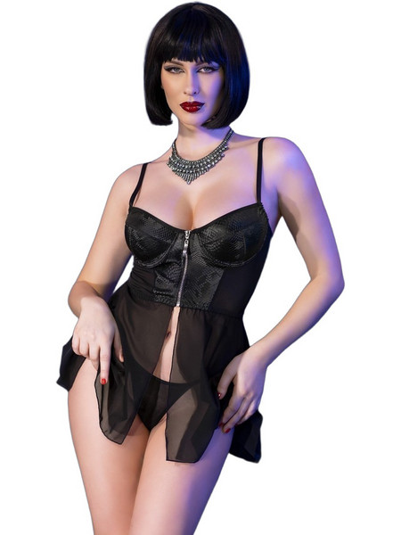 Chilirose Sexy Babydoll See Through Μαύρο CR4612