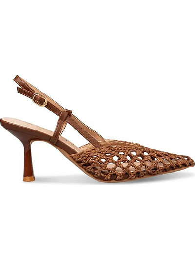 Envie Shoes Γόβες Slingback Δερμάτινες με Λεπτό Ψηλό Τακούνι Καφέ E84-23424-28