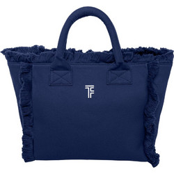 Feel & Touch Caribbean Υφασμάτινη Τσάντα Θαλάσσης Ώμου Navy Μπλε 24x26cm