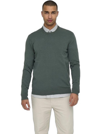 Only Ανδρικό Πουλόβερ Πράσινο 22015975