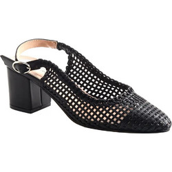 La Coquette Γόβες Slingback με Χοντρό Χαμηλό Τακούνι Μαύρες S22020-13