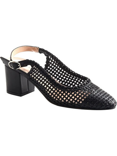 La Coquette Γόβες Slingback με Χοντρό Χαμηλό Τακούνι Μαύρες S22020-13