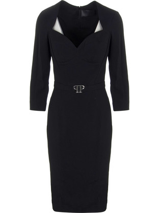 Philipp Plein Midi Βραδινό Φόρεμα Μαύρο WRG1547PTE138N-02