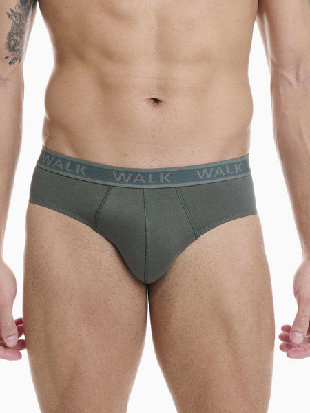 Walk Ανδρικά Σλιπ Βαμβακερά Χακί 2Pack W1757-2440