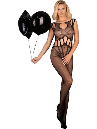 Livco Corsetti Amahil Ολόσωμο Καλσόν Διχτυωτό με Ανοιχτό Καβάλο Μαύρο LC20299