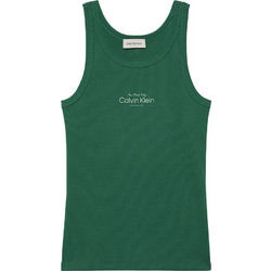 Calvin Klein Γυναικείο Καλοκαιρινό Crop Top Ριπ Πράσινο LV047F816G-L4G