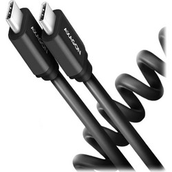 Axagon BUCM-CM10TB Spiral USB-C to USB-C 60W 0.6m Black