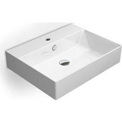 GSI Kube-X Επικαθήμενος Κρεμαστός Νιπτήρας Μπάνιου Πορσελάνης 60x47cm Λευκός 500-9431-300