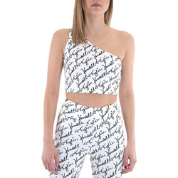 Kendall + Kylie Γυναικείο Καλοκαιρινό Crop Top Λευκό Μαύρο KKW3611631