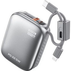 Wekome F97 Power Bank 10000mAh 22.5W με Θύρα USB-A & Θύρα USB-C Silver