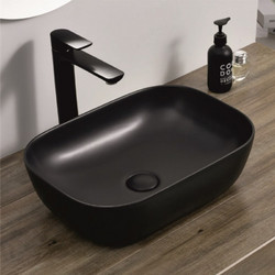 Inter Ceramic Επικαθήμενος Νιπτήρας Μπάνιου Πορσελάνης 45.5x32.5x13.5cm Μαύρος ICB887