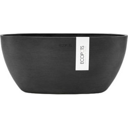Ecopots Sofia 30 Γλάστρα Στρογγυλή Πλαστική Ανθρακί 23x13.5cm 31799-4647