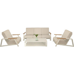 HomeMarkt Laith Σετ Σαλόνι Κήπου Μεταλλικό 4τμχ Μπεζ HM6551.02