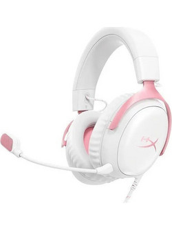 HyperX Cloud III Gaming Headset Over Ear White Pink