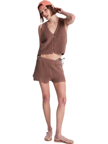 Roxy Bungalow Γυναικείο Σορτς Υφασμάτινο Καφέ ERJNS03630-CME0